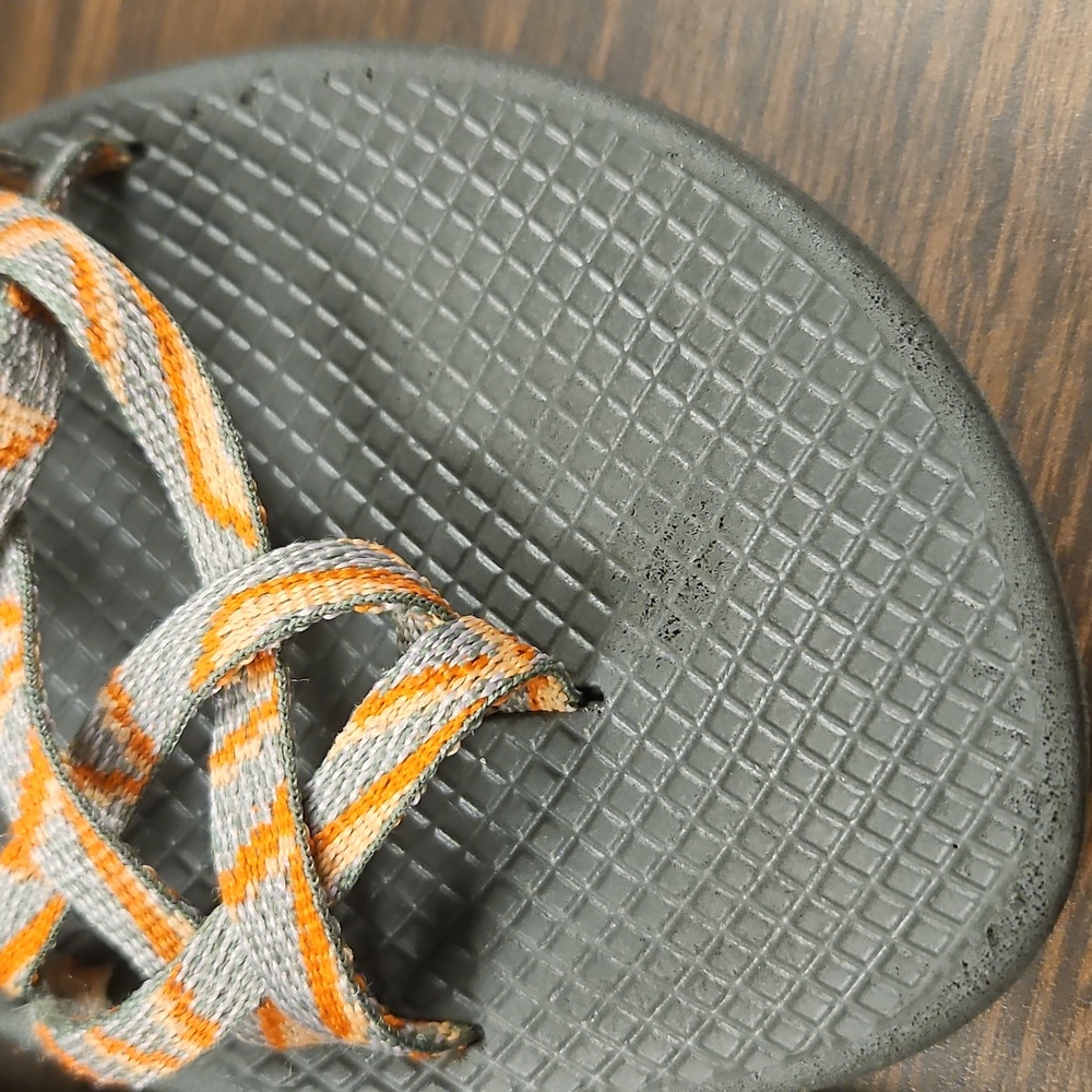 Chaco Z/Volv Strappy Sandals – Women’s 11 – Gray/Orange Webbing - Picture 6 of 9